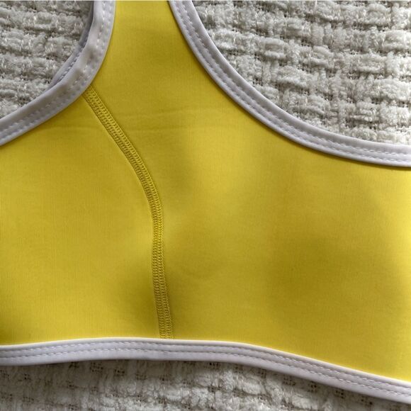 Hoaka Swimwear yellow‎ bikini  with contrast white trim L - Picture 7 of 10